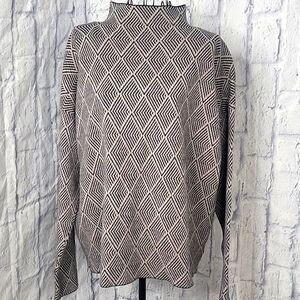 H by‎ Halston Geometric Cowl Neck Sweater